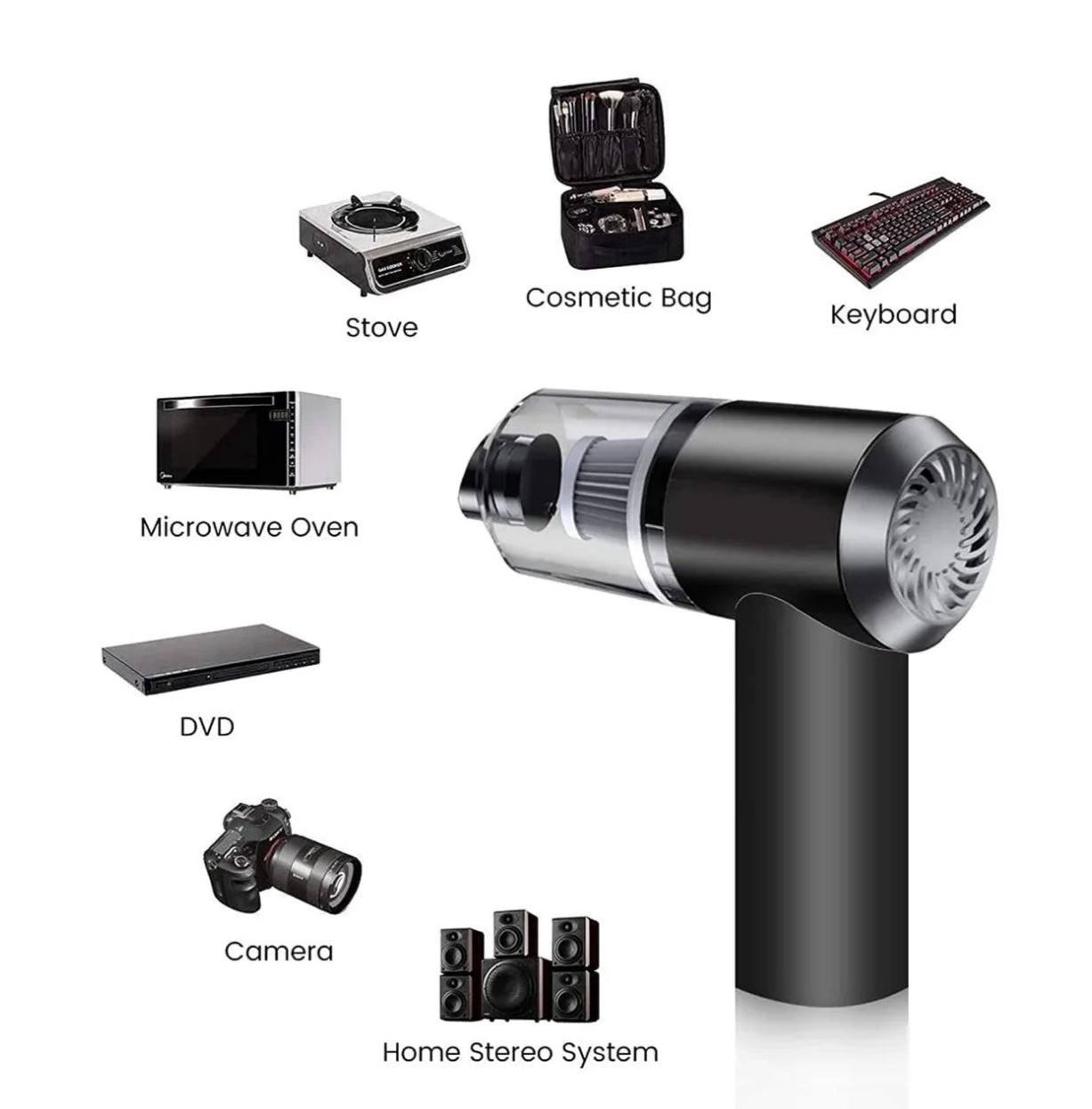 2 in 1 Wireless Vacuum Cleaner – 120W Handheld USB Rechargeable for Home & Car