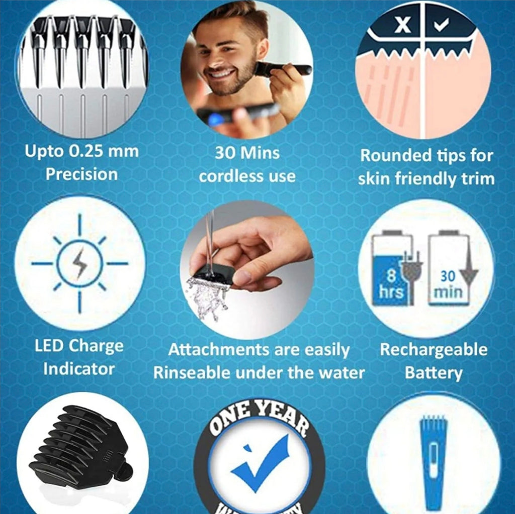 NS-216 rechargeable cordless hair and beard trimmer for men's, Hair accessories